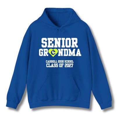 Carroll High School Class of 2027 Senior Grandma Hoodie Sweatshirt Neon Heart