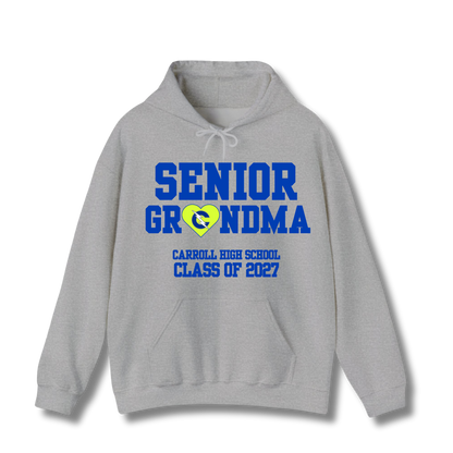Carroll High School Class of 2027 Senior Grandma Hoodie Sweatshirt Neon Heart
