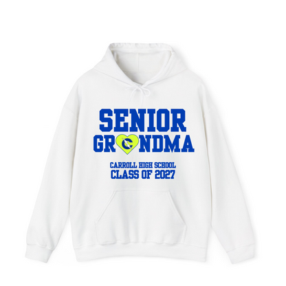 Carroll High School Class of 2027 Senior Grandma Hoodie Sweatshirt Neon Heart