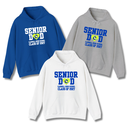 Carroll High School Class of 2027 Senior Dad Hoodie Sweatshirt Neon Heart