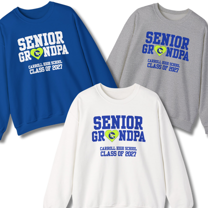 Carroll High School Class of 2027 Senior Grandpa Crewneck Sweatshirt Neon Heart