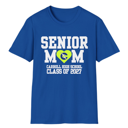 Carroll High School Class of 2027 Senior Mom T-Shirt Neon Heart
