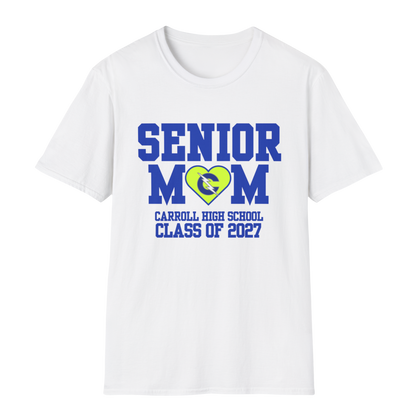 Carroll High School Class of 2027 Senior Mom T-Shirt Neon Heart