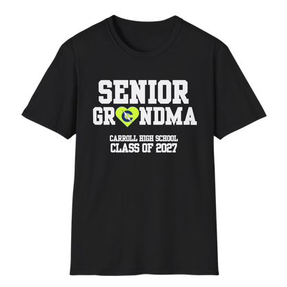 Carroll High School Class of 2027 Senior Grandma T-Shirt Neon Heart