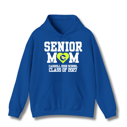 Carroll High School Class of 2027 Senior Mom Hoodie Sweatshirt Neon Heart