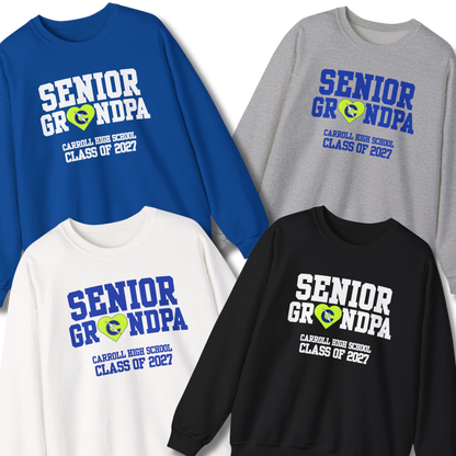 Carroll High School Class of 2027 Senior Grandpa Crewneck Sweatshirt Neon Heart