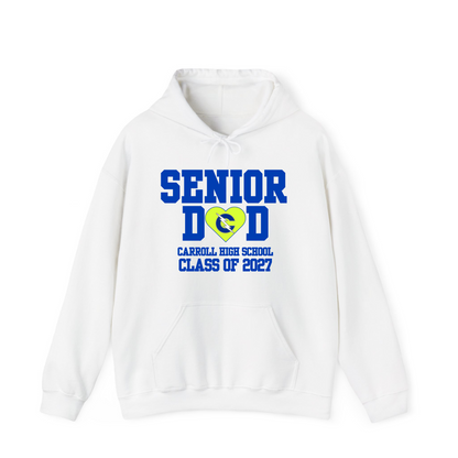Carroll High School Class of 2027 Senior Dad Hoodie Sweatshirt Neon Heart