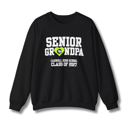 Carroll High School Class of 2027 Senior Grandpa Crewneck Sweatshirt Neon Heart