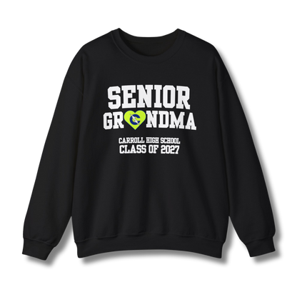 Carroll High School Class of 2027 Senior Grandma Crewneck Sweatshirt Neon Heart