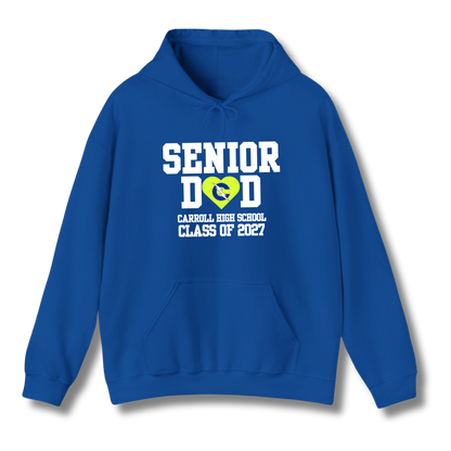 Carroll High School Class of 2027 Senior Dad Hoodie Sweatshirt Neon Heart