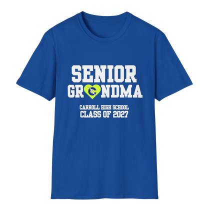 Carroll High School Class of 2027 Senior Grandma T-Shirt Neon Heart