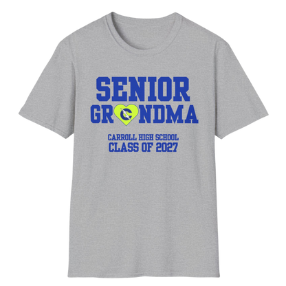 Carroll High School Class of 2027 Senior Grandma T-Shirt Neon Heart
