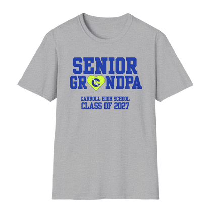 Carroll High School Class of 2027 Senior Grandpa T-Shirt Neon Heart
