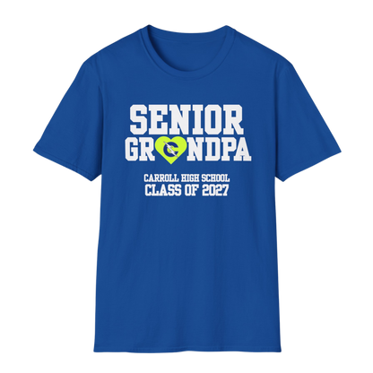 Carroll High School Class of 2027 Senior Grandpa T-Shirt Neon Heart