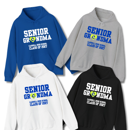 Carroll High School Class of 2027 Senior Grandma Hoodie Sweatshirt Neon Heart