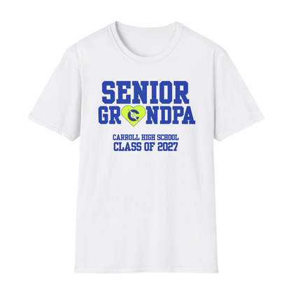 Carroll High School Class of 2027 Senior Grandpa T-Shirt Neon Heart