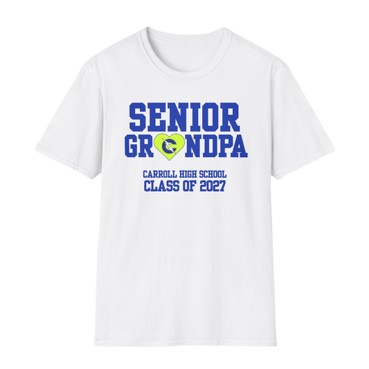 Carroll High School Class of 2027 Senior Grandpa T-Shirt Neon Heart