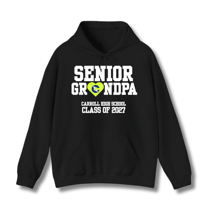 Carroll High School Class of 2027 Senior Grandpa Hoodie Sweatshirt Neon Heart