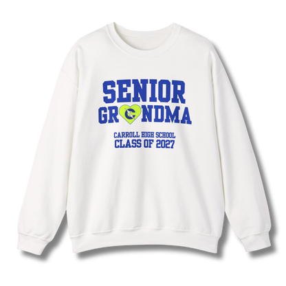 Carroll High School Class of 2027 Senior Grandma Crewneck Sweatshirt Neon Heart