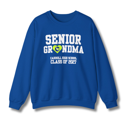 Carroll High School Class of 2027 Senior Grandma Crewneck Sweatshirt Neon Heart
