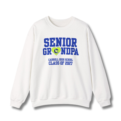 Carroll High School Class of 2027 Senior Grandpa Crewneck Sweatshirt Neon Heart