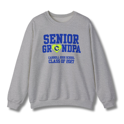 Carroll High School Class of 2027 Senior Grandpa Crewneck Sweatshirt Neon Heart