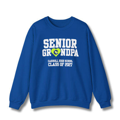 Carroll High School Class of 2027 Senior Grandpa Crewneck Sweatshirt Neon Heart